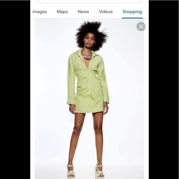 Zara Sea Green Draped Dress. - Picture 9 of 10